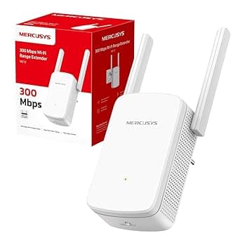 Mercusys TP-Link ME12 Ripetitore WiFi, Velocitร Single Band 300 Mbps, Ripetitore WiFi Potente per Casa, 2 Antenne Esterne, Potenzia Copertura, Amplificatore, WPA3-PSK, Easy Setup