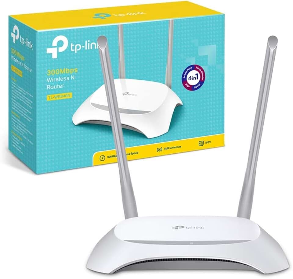 TP-Link TL-WR840N Router Ethernet Wi-Fi N300 Wireless, 5 Porte 10/100M, Parental Control, Supporto IPTV, IPv6, Rete Ospiti, WPS, Router, Ripetitori, Access Point e Modalità WISP, non supporta xDSL