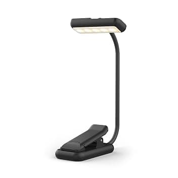 GRIFEMA Lampada da lettura con clip, 10 LED, USB C, testa girevole a 180°