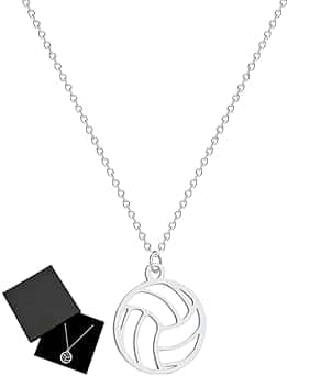 TPZORJX pallavolo idee regalo,Collana cava da pallavolo in acciaio inox Love collana minimalista gioielli sportivi catena clavicola regali per ragazze adolescenti ragazzi,Con 1 scatola regalo