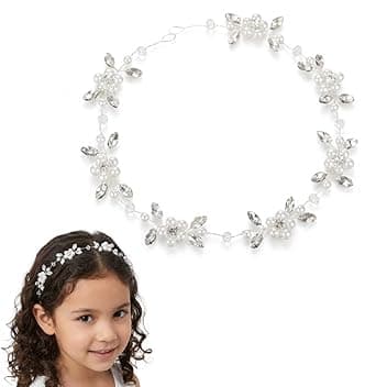 KAHZOR KAHZOR 1 pezzo Accessorio per capelli, coroncina comunione bambina, prima comunione bambina, coroncina prima comunione, comunione e battesimo, corona di fiori, decorazione per bambine