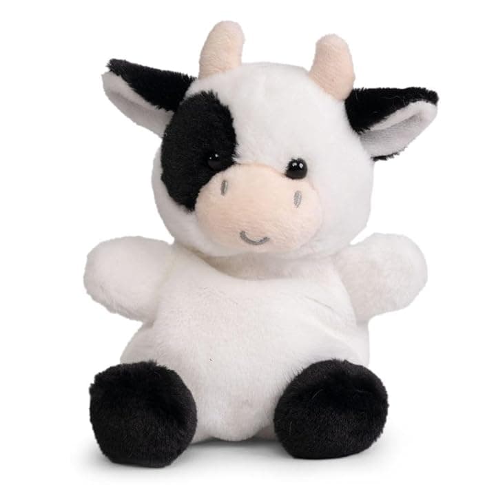 Little Living Nature Snugglies Mucca Peluche – Giocattolo di Stoffa per Bambini e Adulti, Giocattolo Morbido e Coccoloso