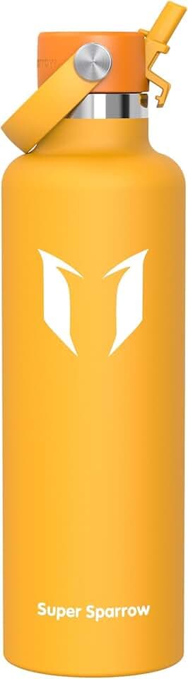 Super Sparrow Borraccia Termica, Acciaio Inox Bottiglia Termica - 350ml, 500ml, 750ml, 1L, 1.2L - Senza BPA Borracce, Borraccia Bambini per Scuola, Sport, Campeggio, Yoga, Palestra, Ciclismo