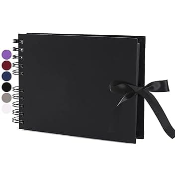 Vienrose Album Fotografico Fai da Te Spirale Scrapbooking Albums 40 Pagine Nero con Spirale 24x17 cm Regali per Nozze Battesimi Ricordi di Famiglia Regalo Compleanno Natale San Valentino, Nero