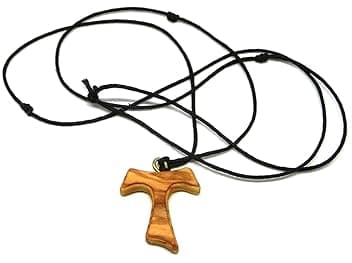 GTBITALY GTBITALY 10.442.90 LAC collana croce tau 2,5 cm san francesco assisi legno di ulivo pace comunione 3 nodi