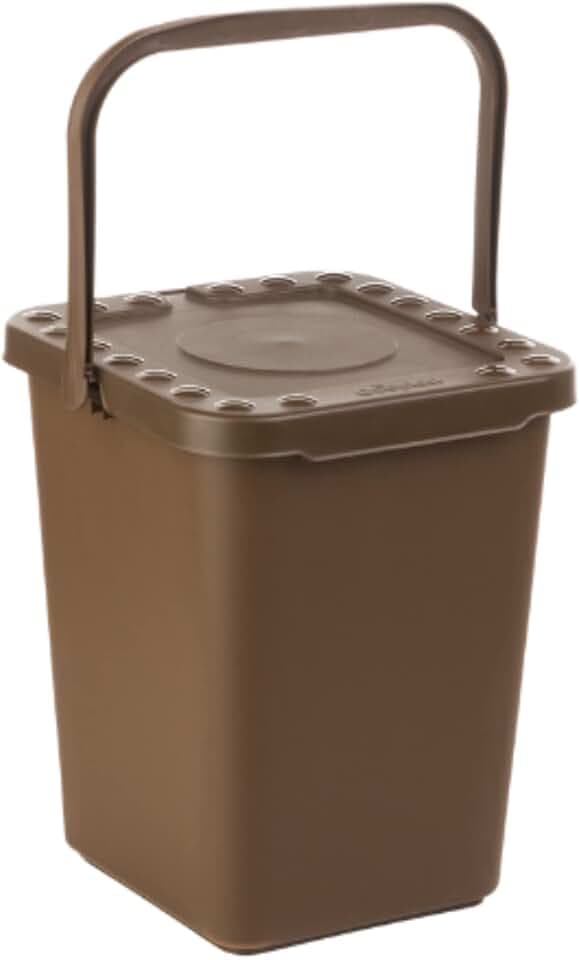 Ecoplast Pattumiera per Raccolta Differenziata, Apertura a Libro, Flessibile e Indeformabile, Resiste a tutte le Temperature, Interno ed Esterno, Oltre 80% Plastica Riciclata, Made in Italy, Marrone