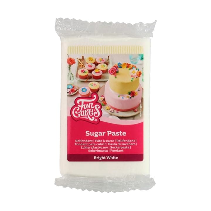 Funcakes Pasta Di Zucchero Bright White: Facile Da Usare, Liscia, Flessibile, Morbida E Pieghevole, Halal, Kosher E Senza Glutine. 250 Gr, Vaniglia, 12 x 7 x 2.5 cm 0.27 grammi