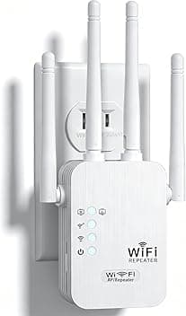Ripetitore WiFi 1200 Mbps, 5GHz/2.4GHz Dual-Band Wireless Extender Potente, WiFi Amplificatore con 4 Antenne, Porta Gigabit Ethernet, WPS, Supporta 3 Modalità, Compatibile con Tutti i Box Internet