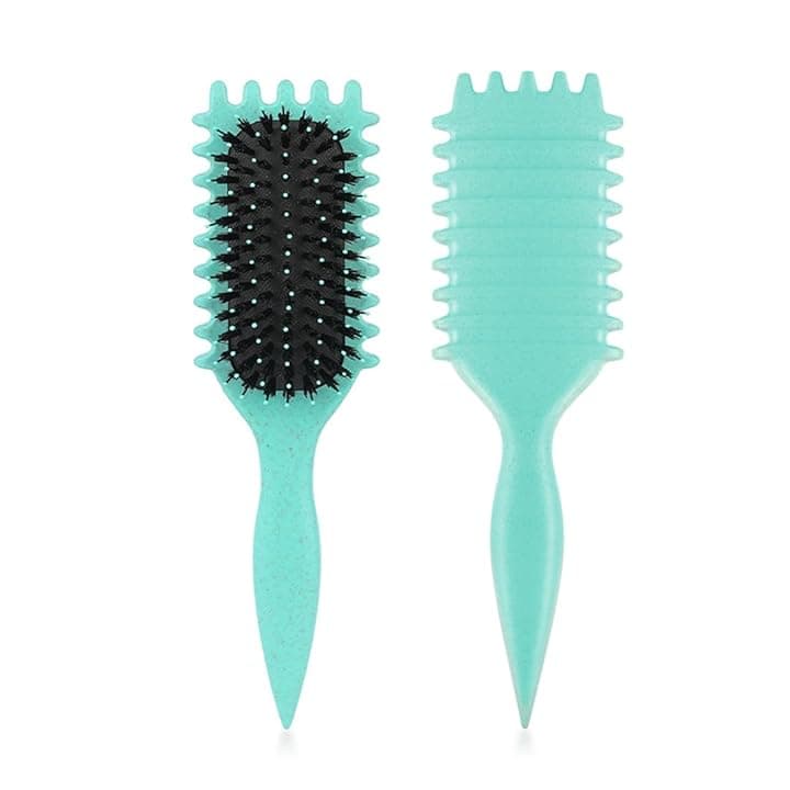 Spazzola Capelli Ricci,spazzola ricci styling,Per Definizione Arricciacapelli,Per Pettinatura Da Donna(Verde)