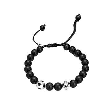 DONFORTLY Braccialetto calcio con messaggio motivazionale, regalo per ragazzi e giovani appassionati, accessorio sportivo con pelle sintetica, confezione regalo completa con card ispirazionale e box n