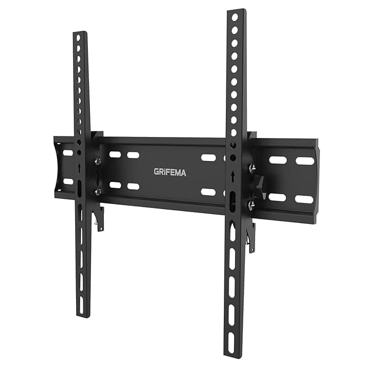 GRIFEMA GB1004-2 Supporto TV Parete Inclinabile, Ultra Sottile Staffa TV per Molti Televisori da 26-65 Pollici a LED, LCD, OLED, Plasma e Curvi, Fino a 50 kg, Max VESA 400 x 400 mm, nero Global Recycled Standard