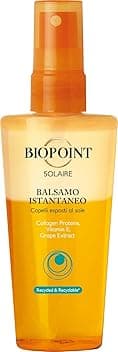 Biopoint Solaire - Balsamo Istantaneo Solare per Capelli Senza Risciacquo, Azione Ristrutturante e Idratante, Dona Protezione dalla Secchezza e Luminosità, 100 ml