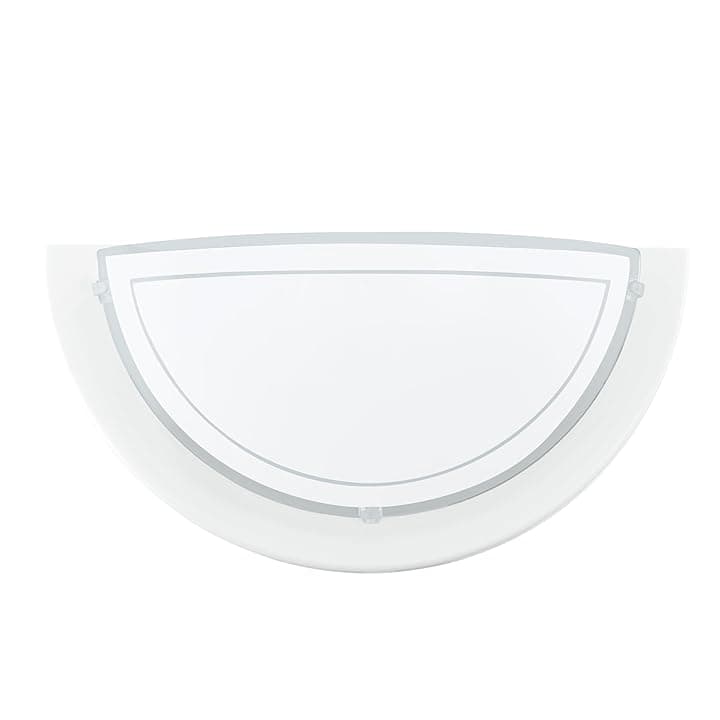Eglo Lampada da parete Planet 1, applique a uno punto luce, lampada da parete per interni in acciaio e vetro, lampada da soggiorno in bianco e trasparente, lampada da ingresso con attacco E27