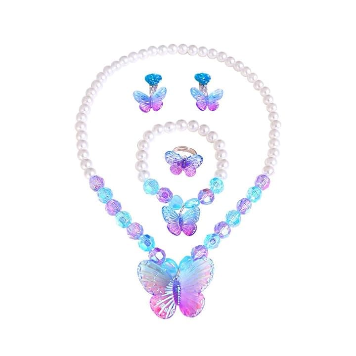 VJUYSW Set di Gioielli Farfalla per Ragazze, Collana, Anelli, Bracciali, Orecchini, Regalo per Feste di Compleanno, Feste a Tema, Halloween
