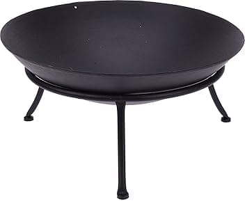 ENORME BRACIERE Cestino per il Fuoco braciere da Terrazzo Acciaio Nero NUOVO Elegante (47 cm)