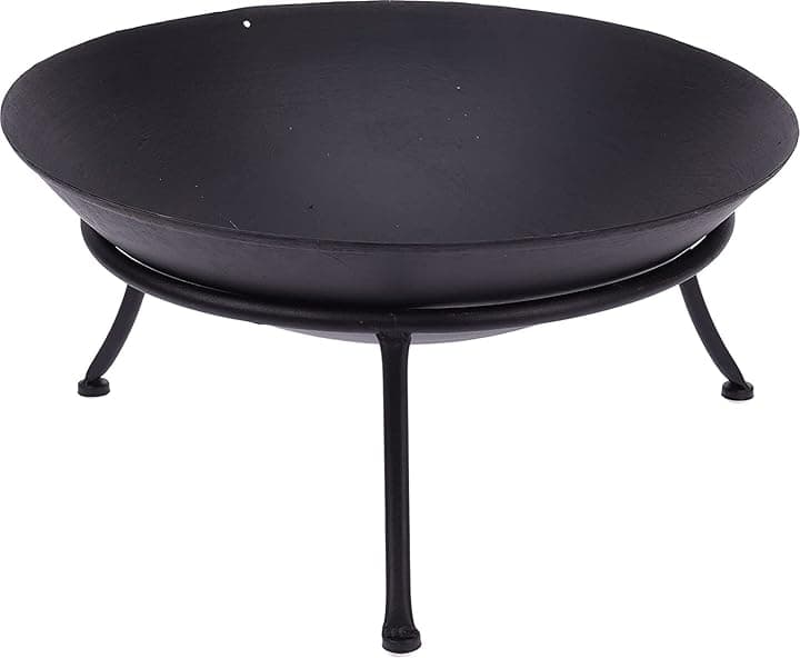 ENORME BRACIERE Cestino per il Fuoco braciere da Terrazzo Acciaio Nero NUOVO Elegante (47 cm)