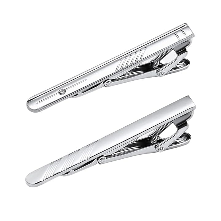 JEYORZY JEYORZY Fermacravatta Uomo Argento per Occasioni Speciali e Abbigliamento Quotidiano,Perfetto per San Valentino, Natale, Matrimoni e Meeting