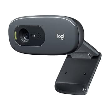 Logitech C270 Webcam HD, 720p/30fps, Videochiamate Widescreen, Correzione Automatica Luminosità, Microfono Riduzione del Rumore, Skype, FaceTime, Hangouts, WebEx,PC/Mac/Tablet/Chromebook-Grigio