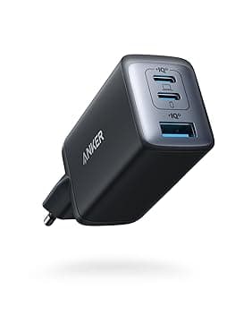 Anker Caricatore USB C rapido 735 (Nano II 65W) Pod a 3 Porte PPS, Alimentatore Compatto USB C per MacBook PRO/Air, iPad PRO, Steam Deck, Galaxy S20, dell XPS 13, Note 20, iPhone 17 Pro Max/16, Pixel ClimatePartner certified
