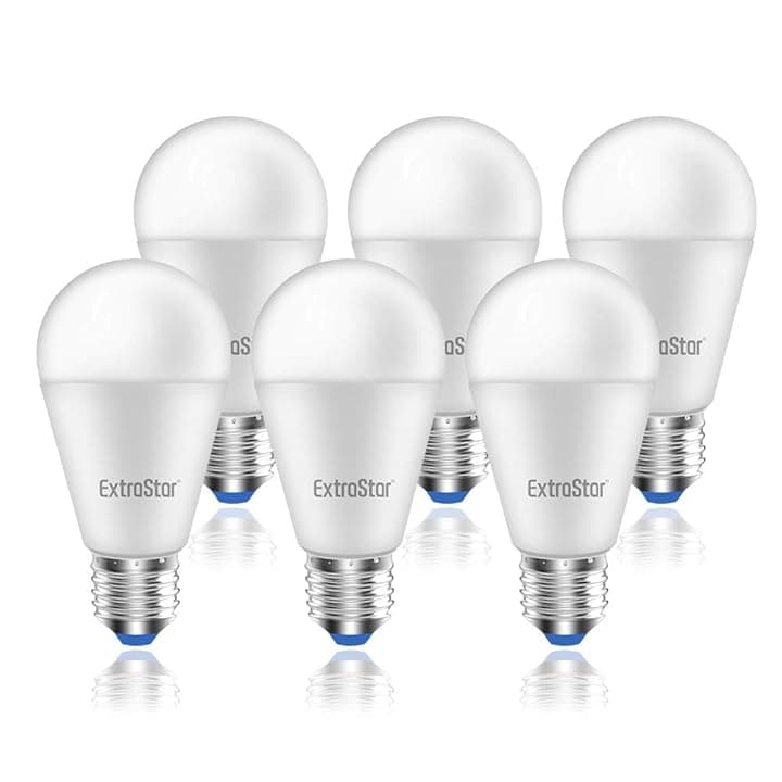 EXTRASTAR Lampadina LED E27, 15W (equivalenti a 120W), 3000K, luce bianca calda - Pacco da 6