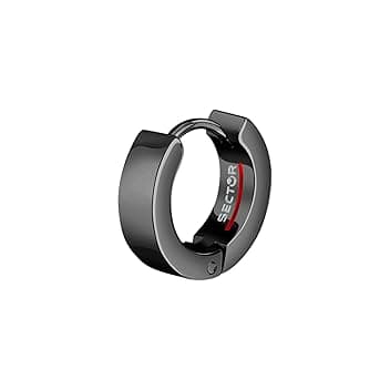 Sector No Limits Mono Orecchino Uomo in Acciaio, Smalto, IP Nero, Collezione Row - SACX24