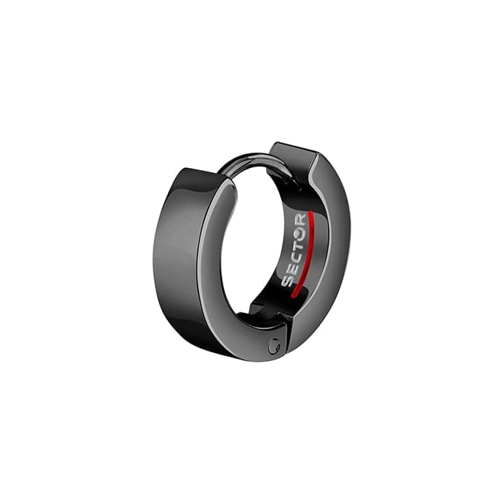 Sector No Limits Mono Orecchino Uomo in Acciaio, Smalto, IP Nero, Collezione Row - SACX24