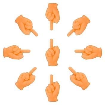 10 pezzi Mani del dito medio in gomma, divertente design realistico, burattini divertenti per le dita, burattini divertenti per le mani, regalo per Halloween