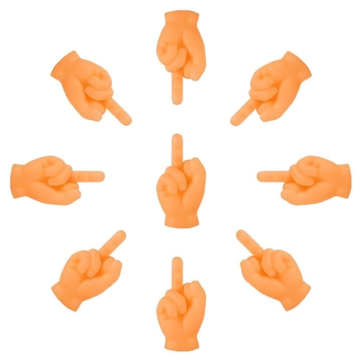 10 pezzi Mani del dito medio in gomma, divertente design realistico, burattini divertenti per le dita, burattini divertenti per le mani, regalo per Halloween