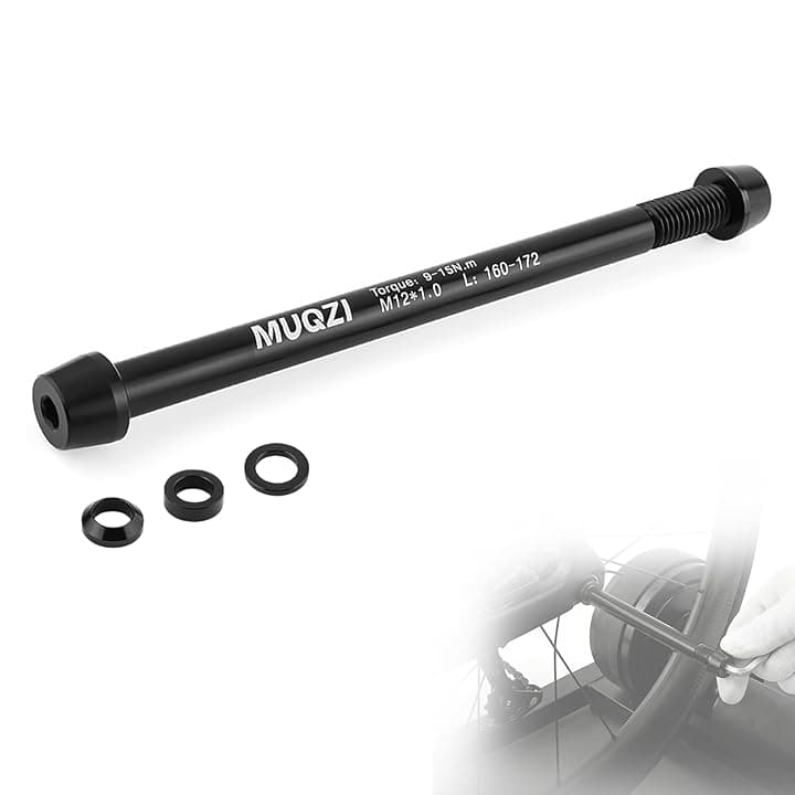 Yuragim Rullo per bicicletta, adattatore per asse in lega di alluminio con passo filettato M12 x 1,5, compatibile per corsa e mountain bike, allenamento indoor