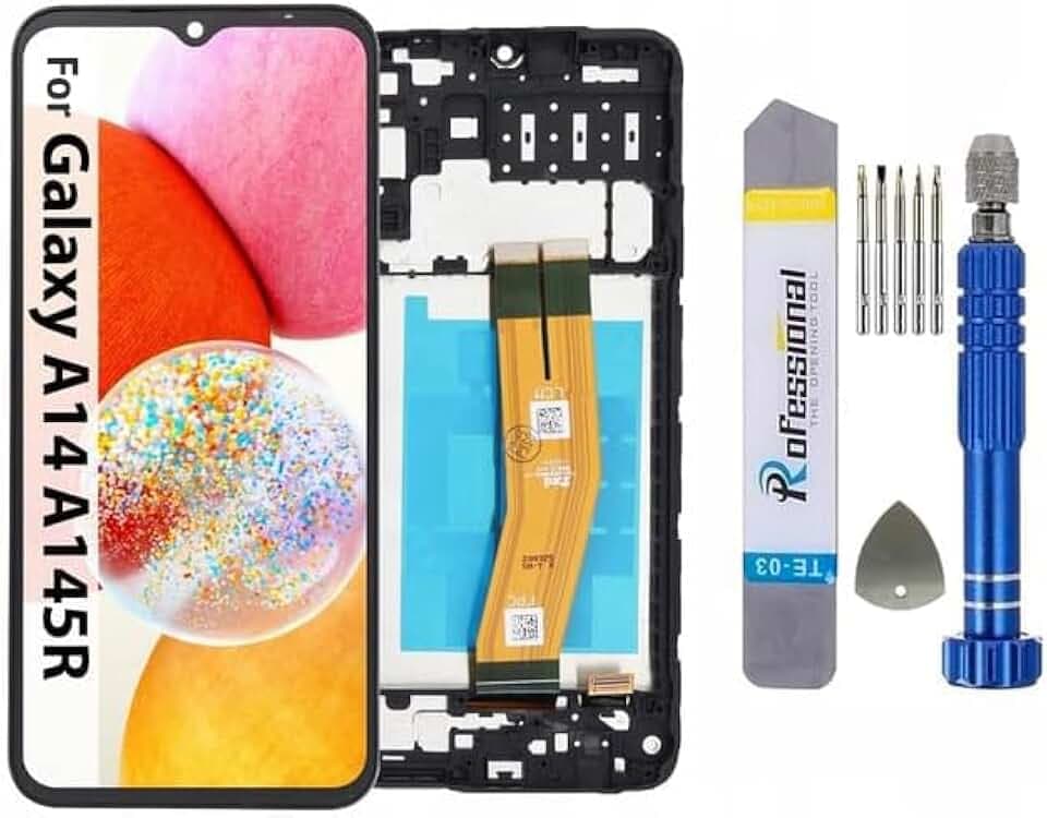 It'Go Display per Samsung A14 4G A145R LCD Schermo di Ricambio Touch Screen con Strumento Nero con Telaio di Alta Qualità