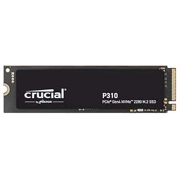 Crucial P310 SSD 1TB PCIe Gen4 NVMe M.2 2280, fino a 7.100 MB/s, Compatibile con Notebook, PC Desktop & Dispositivi Portatili da Gaming, Hard Disk Interno - CT1000P310SSD801