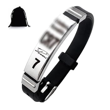 IKOPFLN 1 Pezzi Idee Regalo Ragazzo,Braccialetto di Calcio Basketball per Ragazzi, Regali Compleanno Natale per Figli, Nipoti Fratelli, Regalo Ragazzo 8 9 10 11 12 13 14 15 Anni Maschio Bracciale Bambino