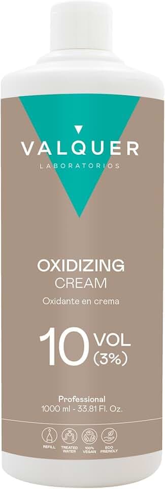 Valquer Acqua Ossigenata 10 Vol 3% | Emulsione Ossidante Professionale per Colorazione e Decolorazione Capelli | Formula Vegana | 1000 ml