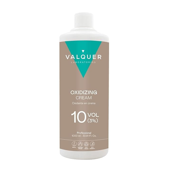 Valquer Acqua Ossigenata 10 Vol 3% | Emulsione Ossidante Professionale per Colorazione e Decolorazione Capelli | Formula Vegana | 1000 ml