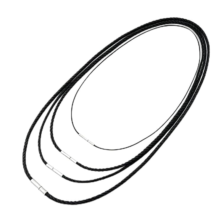 LAKPYN 4 Pezzi Collane Caucciu Uomo Con Chiusura,Catena Di Cuoio Per Collana Uomo e Donna,Collana Ricambio Per Cindolo Di Catena