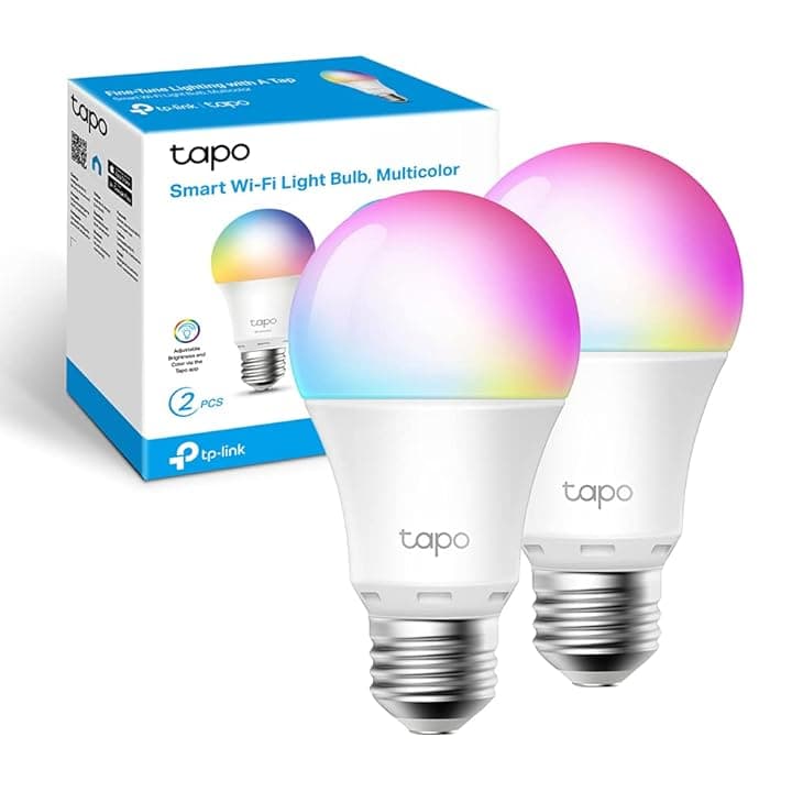 Tapo L530E Lampadina WiFi Intelligente LED Multicolore, E27, Lampadina Compatibile con Alexa e Google Home, 806 lumen, 8.7W, Senza hub richiesto, Controllo Remoto tramite APP, 2 pezzi
