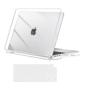 MOSISO Custodia Compatibile con MacBook Air 13 Cover M5 M4 M3 M2 2026 2025 2024 2023 2022 A3449 A3240 A3113 A2681, Case per MacBook Air 13,6'' display Liquid Retina&Copritastiera, Chiaro Cristallo