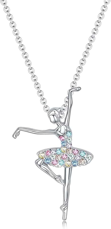 LZKHEH Collana Pendente con Ciondolo a Forma di Ballerina per Bambine e Ragazze, Regalo per la Prima Comunione.