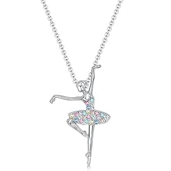 LZKHEH Collana Pendente con Ciondolo a Forma di Ballerina per Bambine e Ragazze, Regalo per la Prima Comunione.