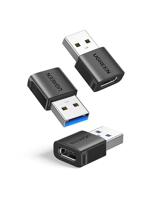 UGREEN Adattatore USB C USB A 3.1 10Gbps 3 Pezzi Convertitore Maschio a Femmina Type C Portatile Compatibile con iPhone 17 16 Pro Air Plus Max Galaxy S25 S24 CarPlay iPad PC Laptop MacBook