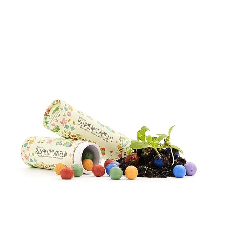 25 bombe a seme colorate fatte a mano con oltre 20 tipi di semi di fiori, regalini di compleanno per bambini, 100% ecologico 2 J. durevole