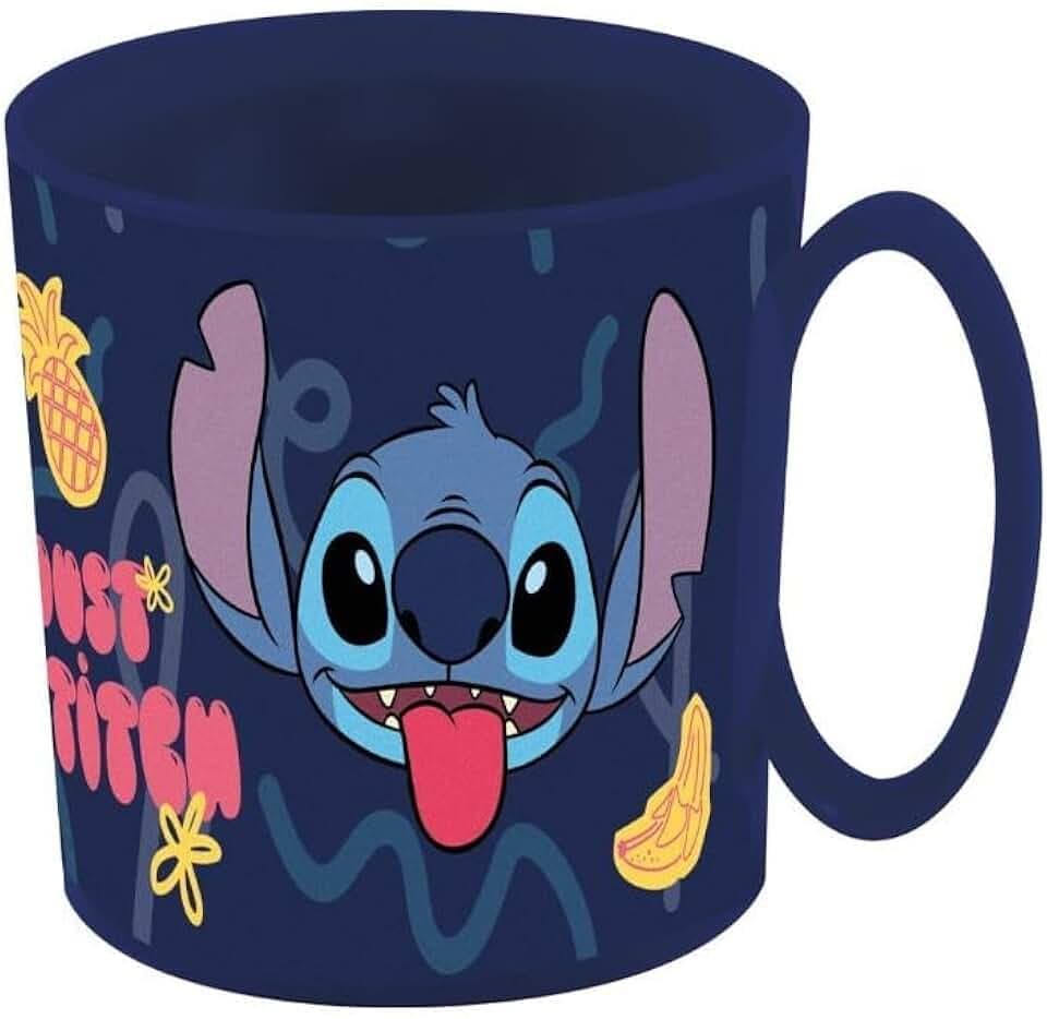 Stor Tazza per Bambini con Grafica Disney Stitch da 350 ml, senza BPA, adatta al microonde, e non va in lavastoviglie
