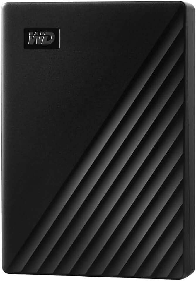 WD 5TB My Passport Hard Disk Esterno Portatile, USB 3.2 Gen 1/USB 3.0, Protezion con password, Software per la gestion e il backup, Formatto per Windows, ChromeOS and MacOS, Nero