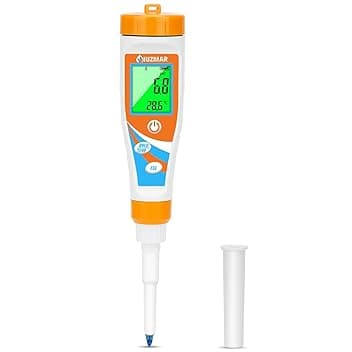 UIUZMAR pHMetro per Alimenti Intelligente, Misuratore di pH per Lievito Madre, Piaccametro per Alimenti, pH Metro per Impasti e Liquidi, Cibo, Cosmetici, Carne, Birra, Piscina, Acquario ClimatePartner certified