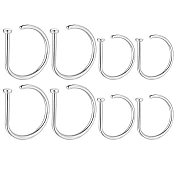 BDEPSTR BDEPSTR Anello del Naso in Acciaio Inox a forma di D 8pcs, Graffetta del Naso, Graffetta del Labbro senza Piercing, Anello del Labbro, Unisex