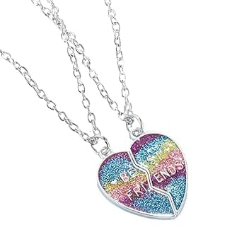 XENQITO XENQITO 2 Pcs Collana BFF per 2, 2 Pz Collana Cuore Spezzato Collana Amicizia per 2 Collane per Bambine e Ragazze Collana Dell'amicizia Gioielli Regalo per Ragazze, con Incisione Set Migliori Amici