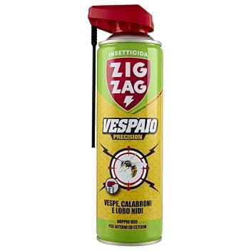 Zig Zag, Vespaio Precision, Insetticida Vespe spray ad azione immediata, con valvola a doppia erogazione, formato 400 ml