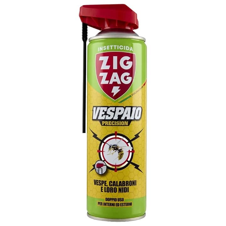 Zig Zag, Vespaio Precision, Insetticida Vespe spray ad azione immediata, con valvola a doppia erogazione, formato 400 ml