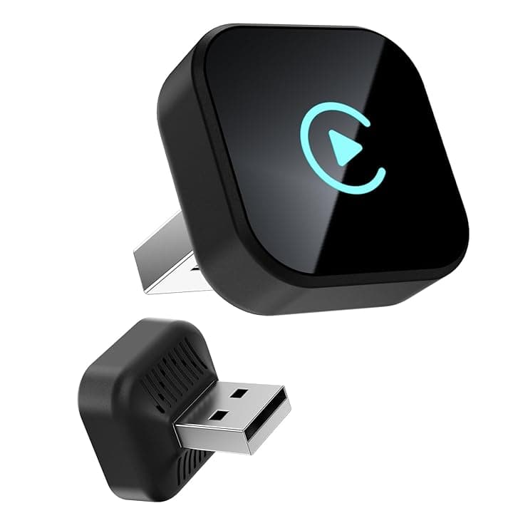 Adattatore wireless 2 in 1 per auto CarPlay e Android, mini adattatore USB Plug & Play, compatibile con auto dal 2016 in poi, connessione stabile, design ultra compatto (Quadrato)
