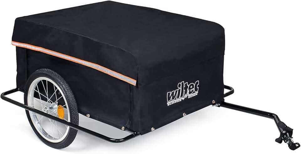 Wiltec Rimorchio per bici per carichi Timone pieghevole Aggancio rapido